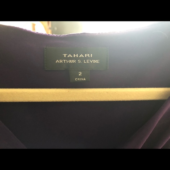 Tahari long sleeve purple dress - Picture 2 of 3